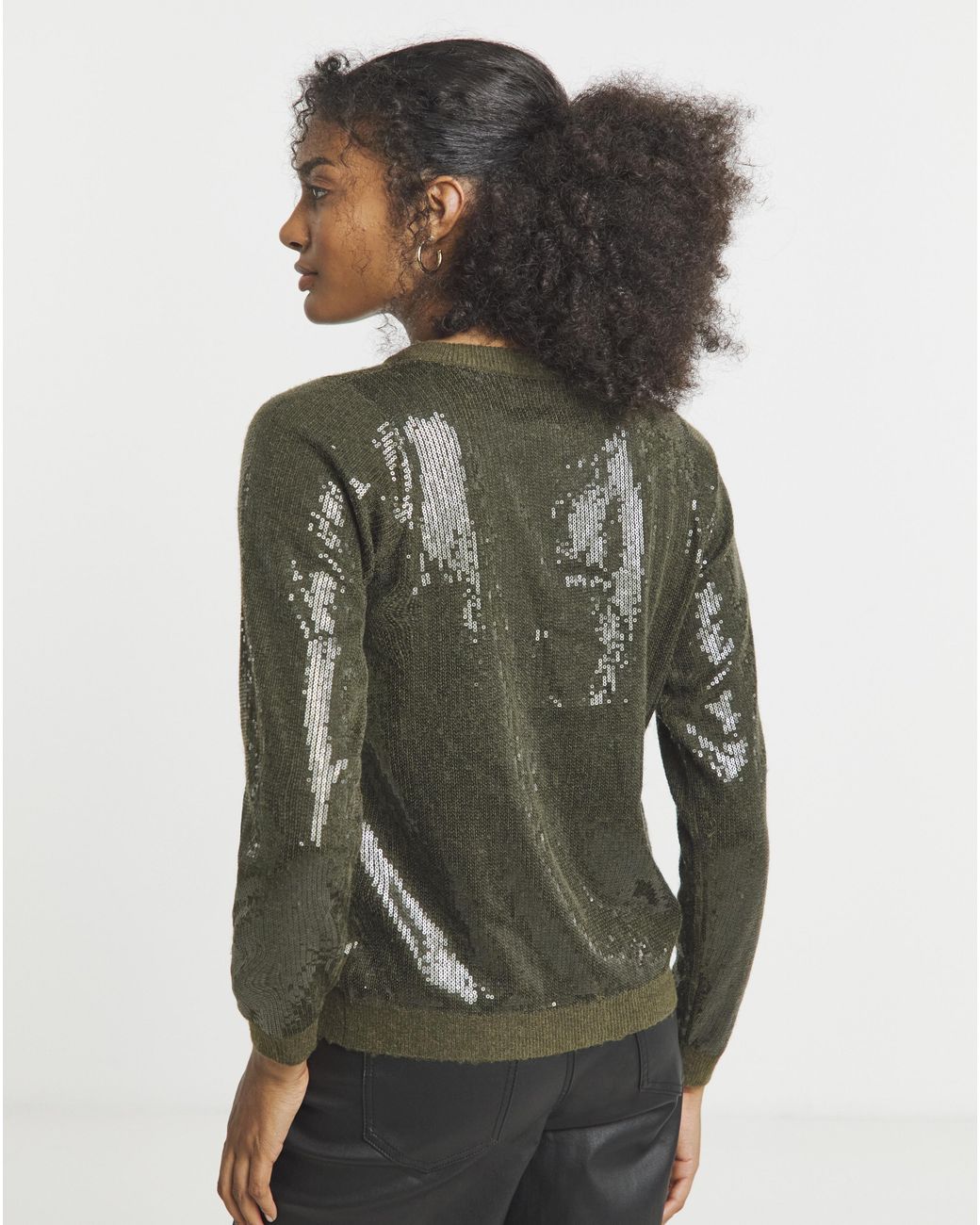 Joanna Hope Black Sequin Knit Cardigan