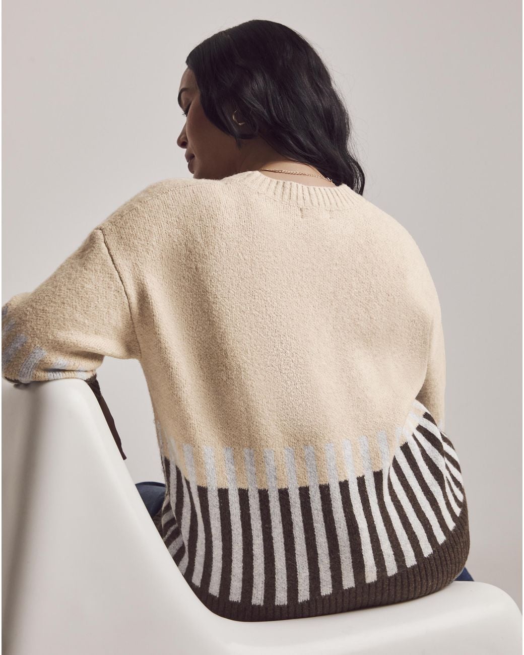 Julipa Natural Knitted Stripe Jumper