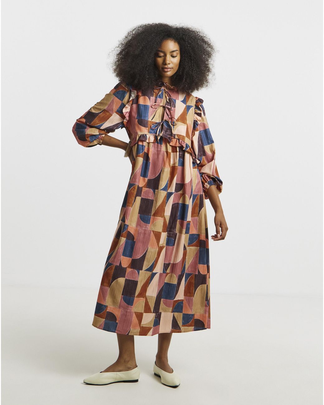 Native Youth White Printed Maxi Dress