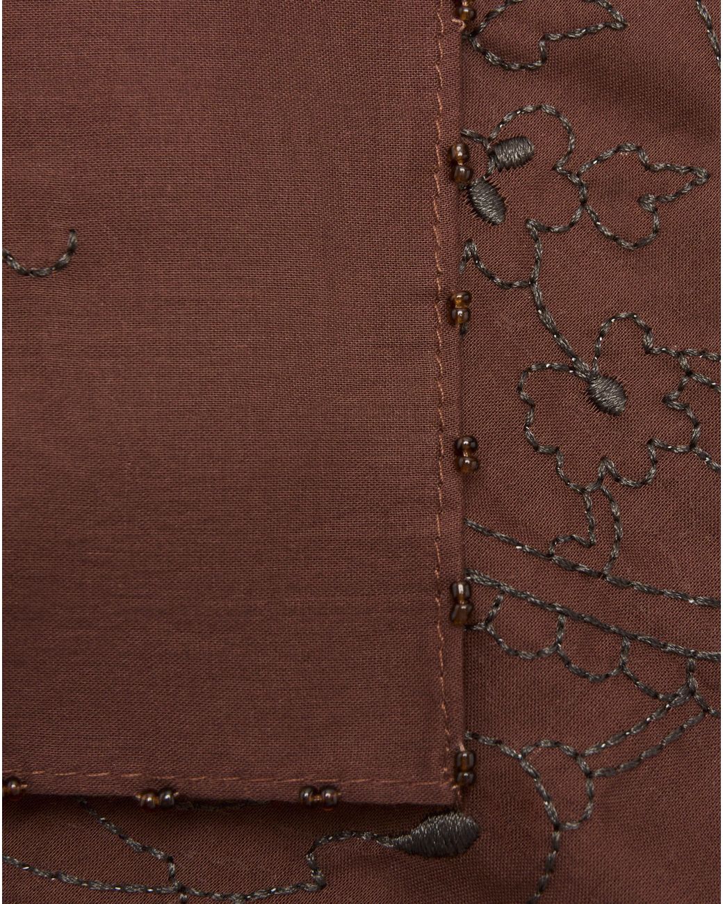 Mango Brown Floral Embroidered Scarf