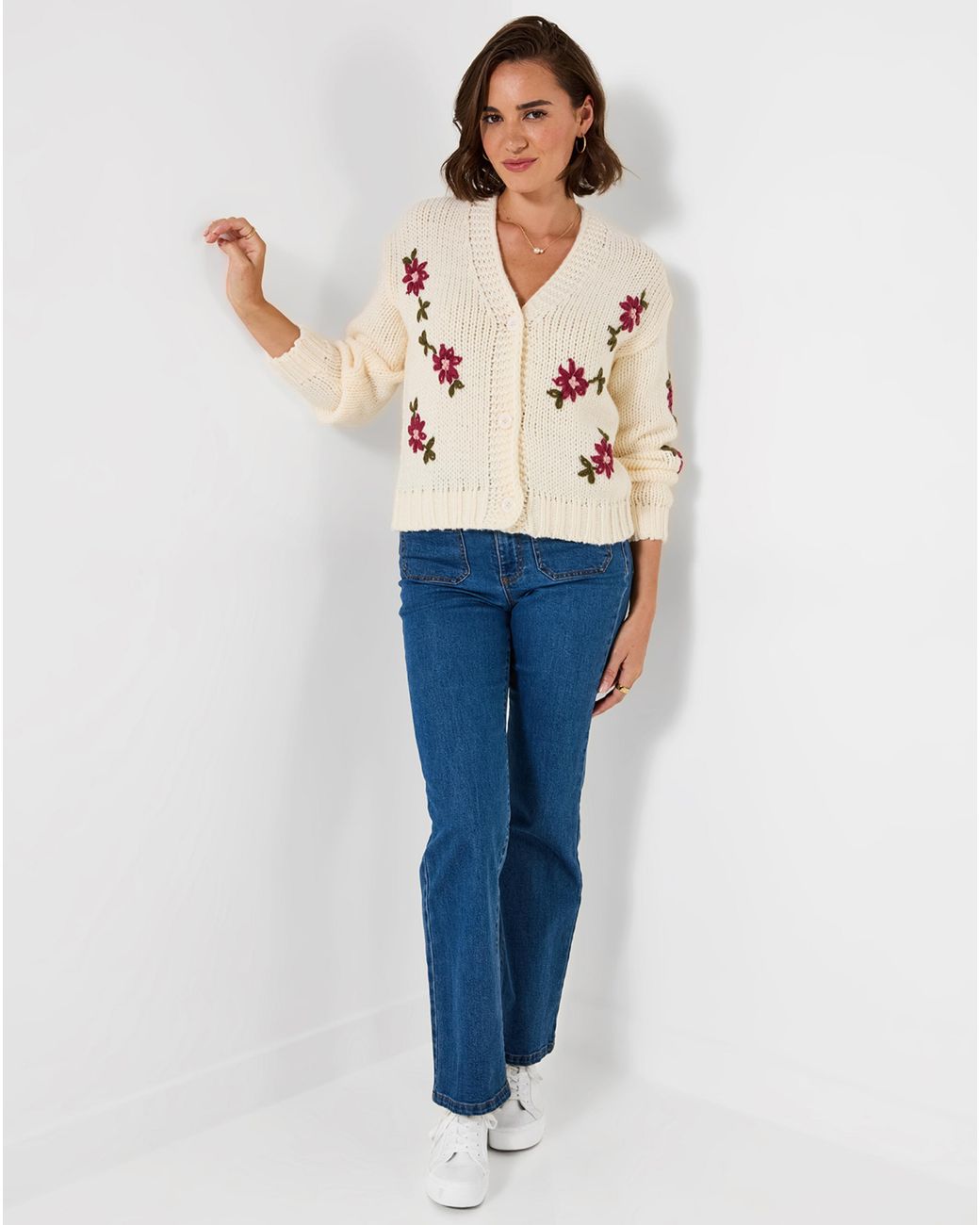 Joe Browns Metallic Floral Embroidered Cardigan