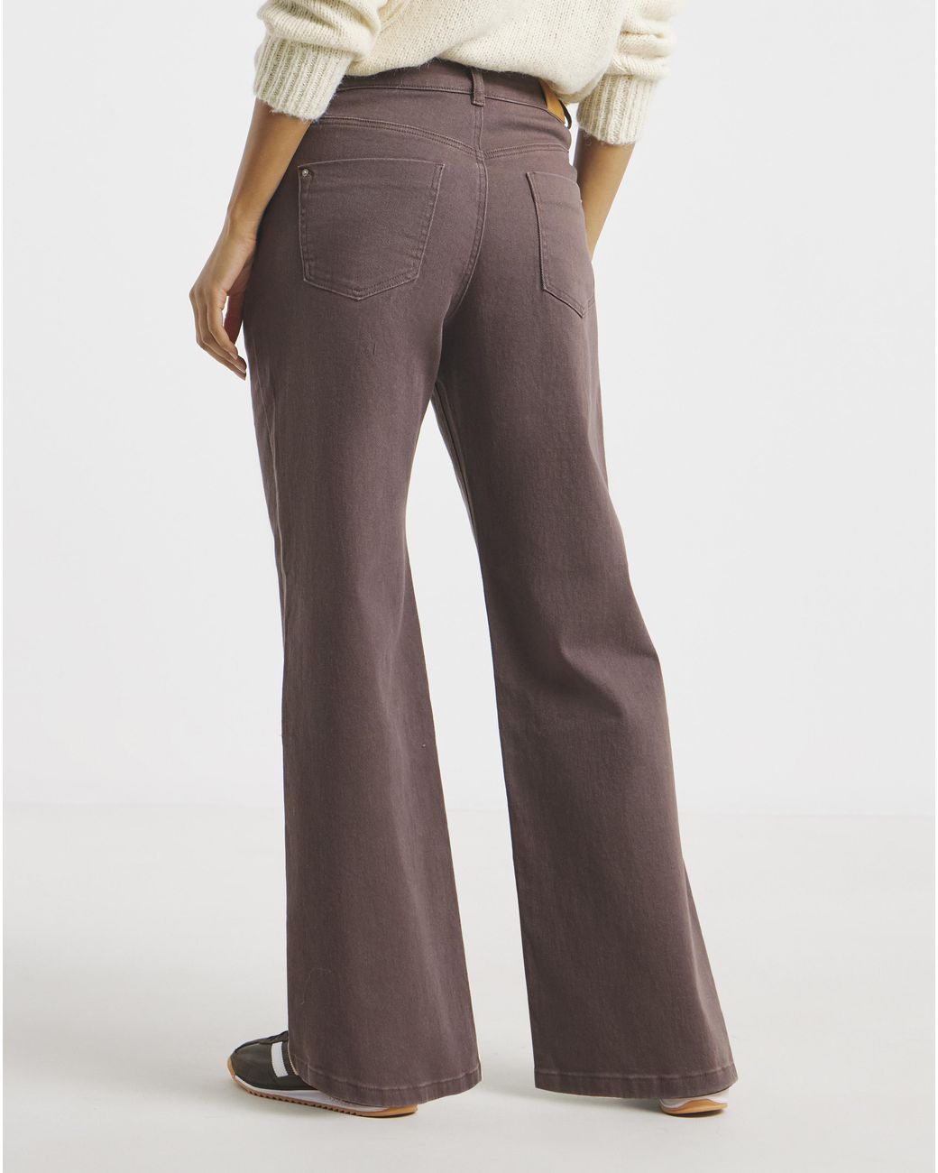 Simply Be Brown Sbe Milk Pleat Wide Jeans