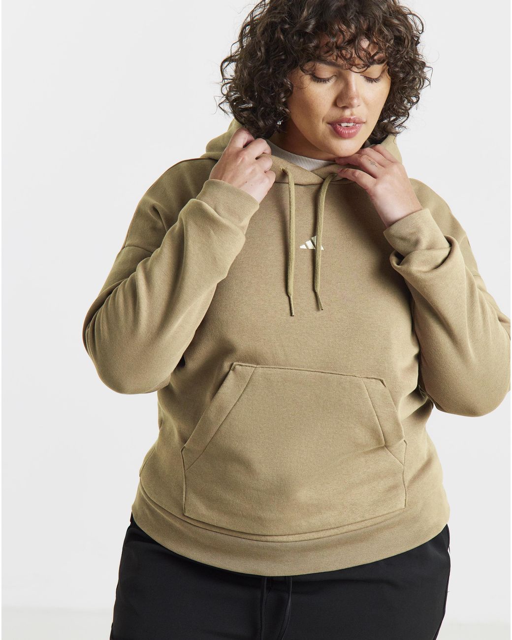 Adidas Brown Small Logo Hoodie