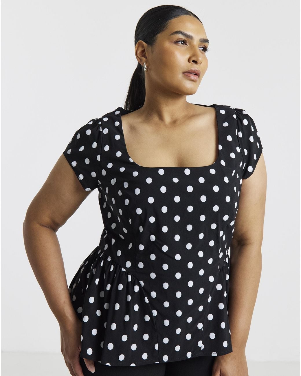 Simply Be Blue Peplum Seam Top