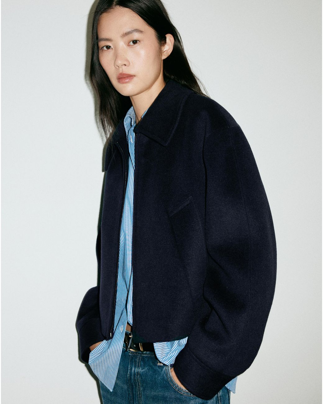 Mango Blue Wool Jacket