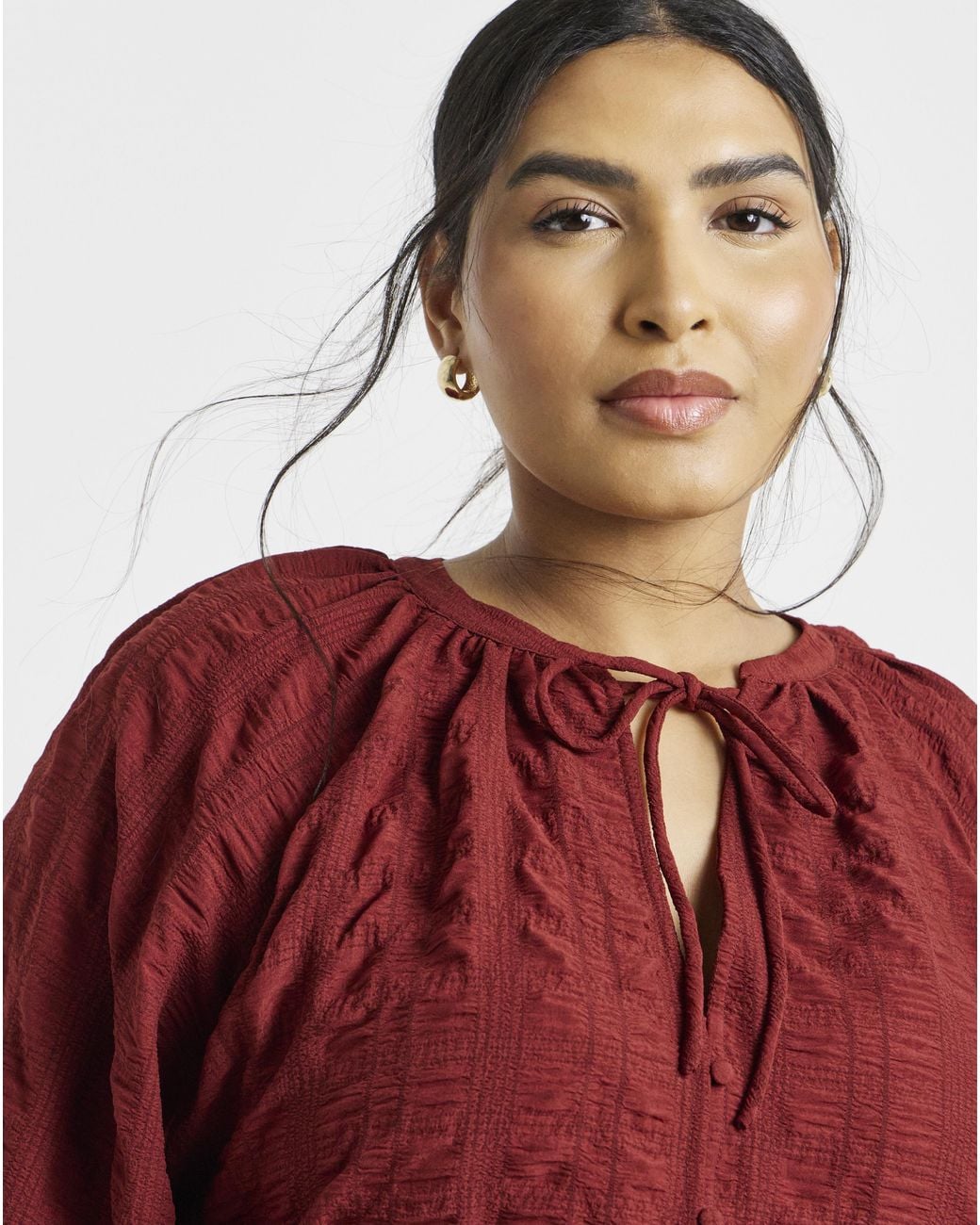Simply Be Red Rust Long Sleeve Top