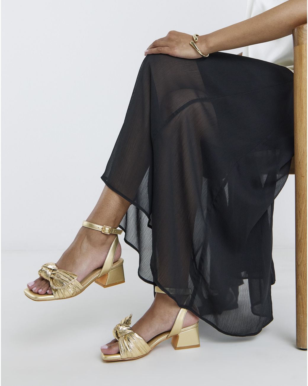 Simply Be Blue Side Bow Heels Wide Fit