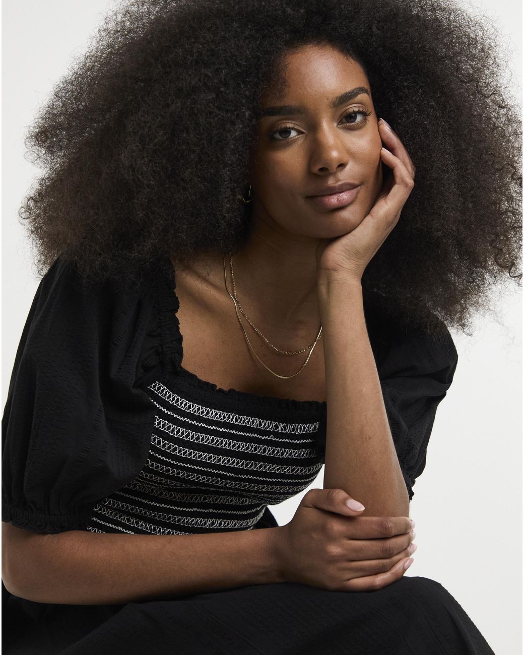 Simply Be Black Shirred Dress
