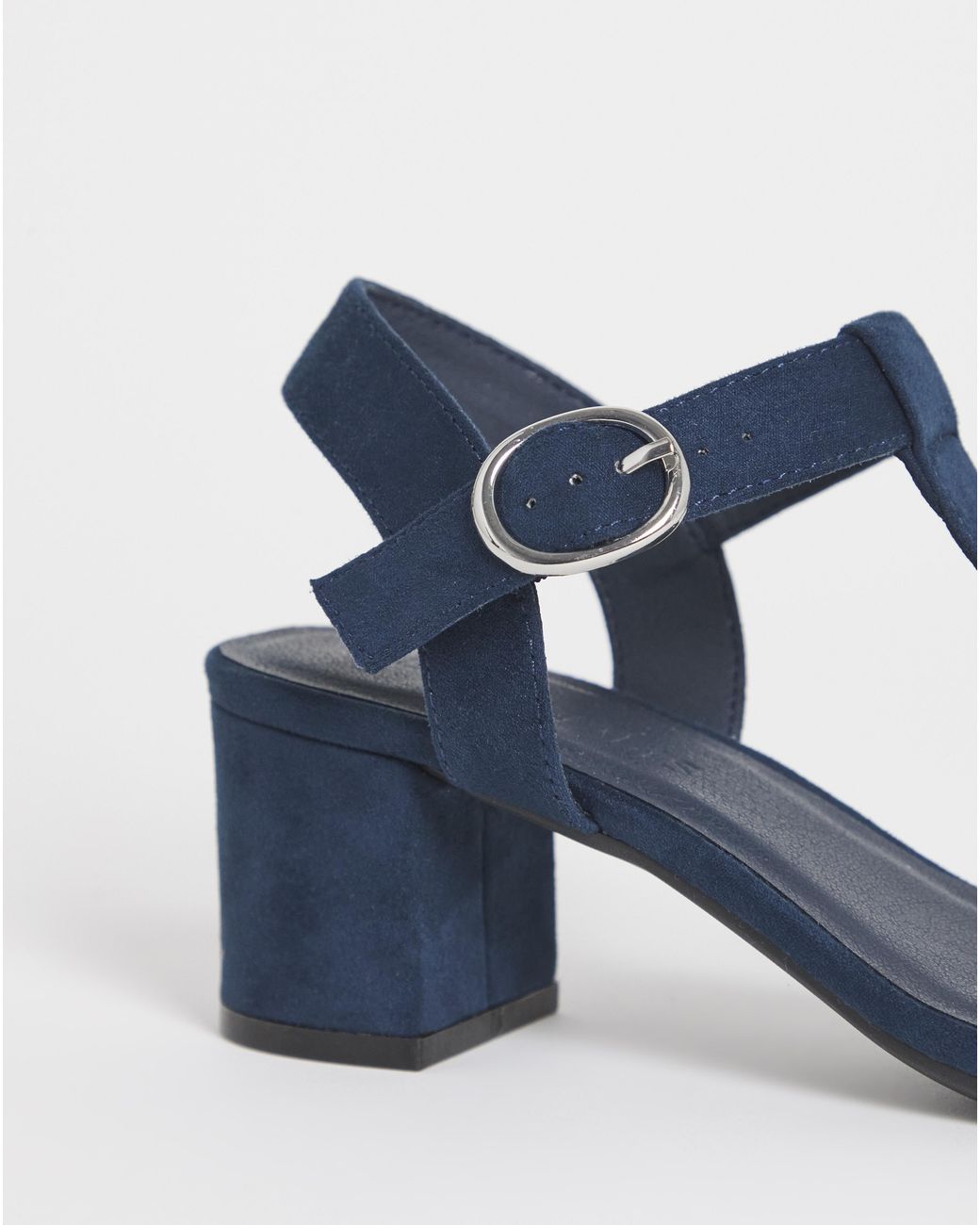 JD Williams Blue T Bar Heeled Sandals Extra Wide