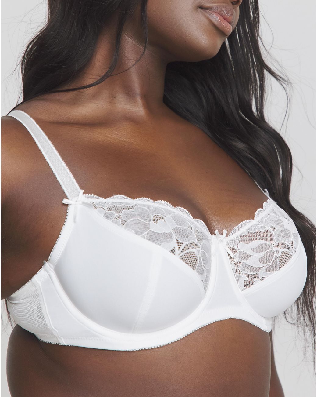 Pretty Secrets White Ivy Lace Basic Balcony Bra