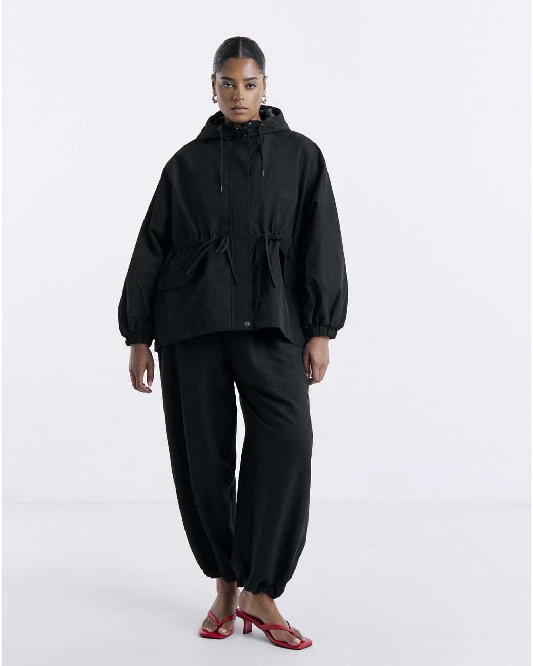 Simply Be Blue Hooded Swing Parka Jacket