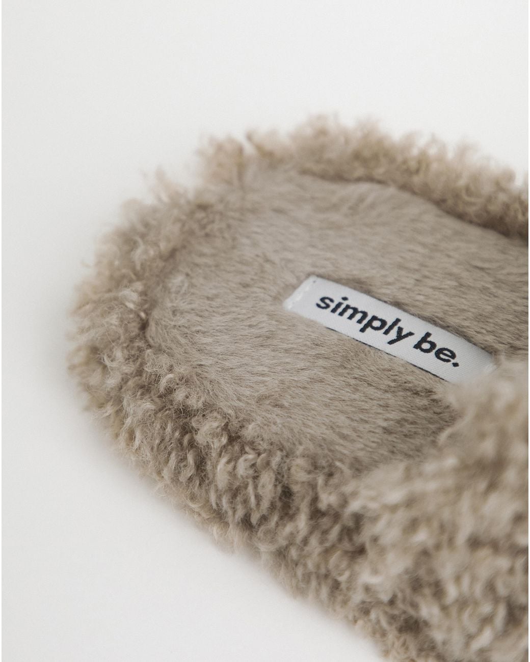 Simply Be Gray Shaggy Mule Slipper Wide