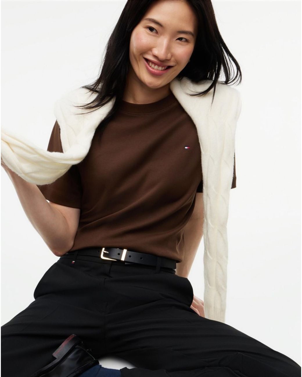 Tommy Hilfiger Brown Boxy T-Shirt