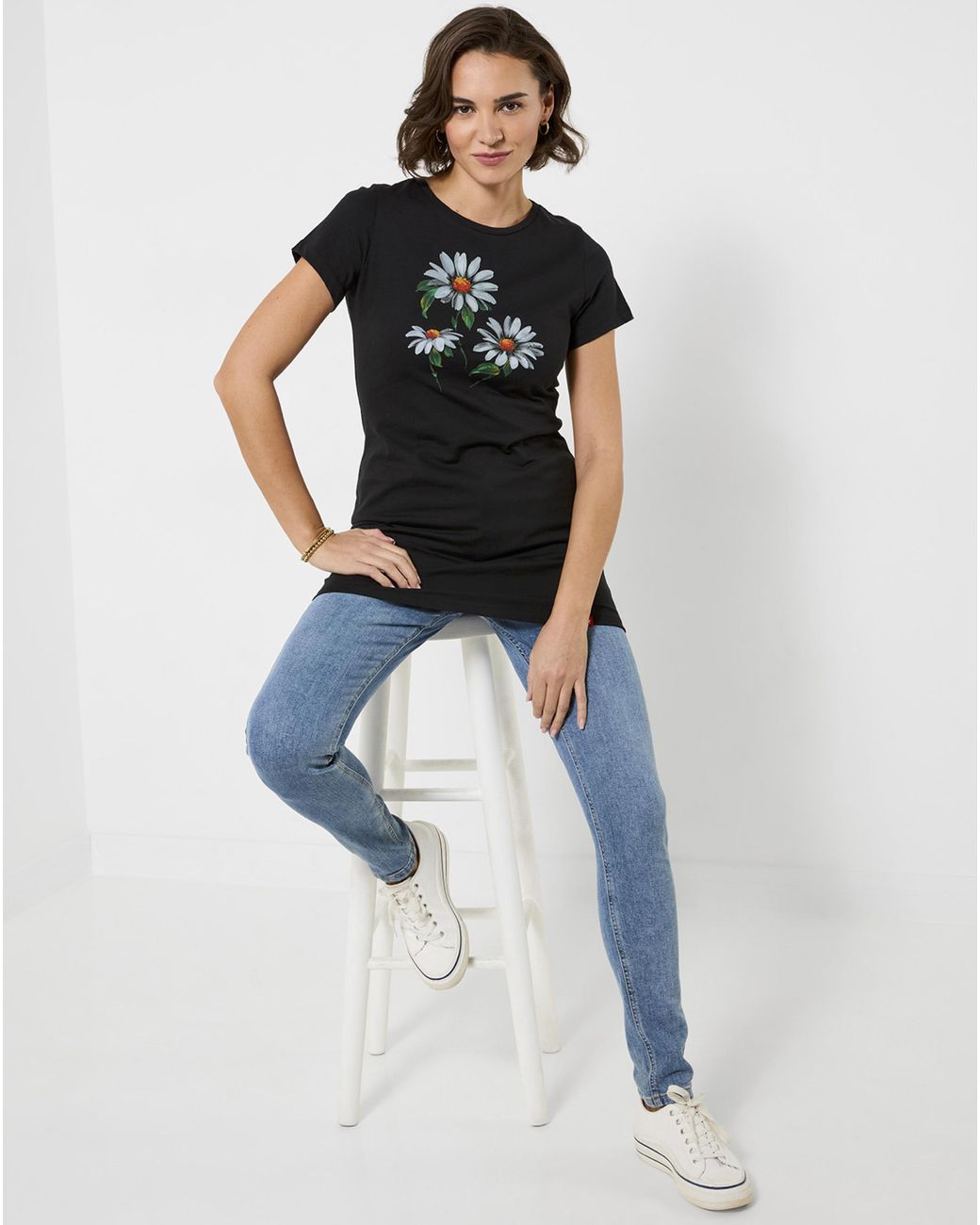 Joe Browns Black Jb Daisy Graphic Tunic Top