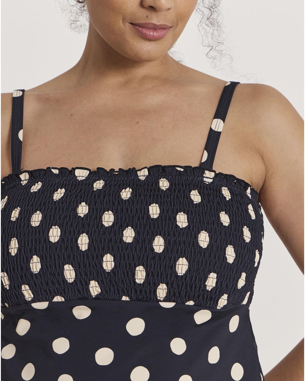 Simply Be Black Printed Bandeau Tankini Top