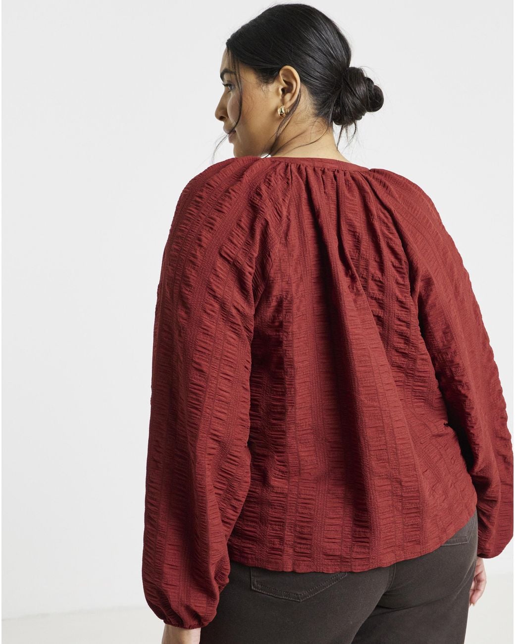 Simply Be Red Rust Long Sleeve Top