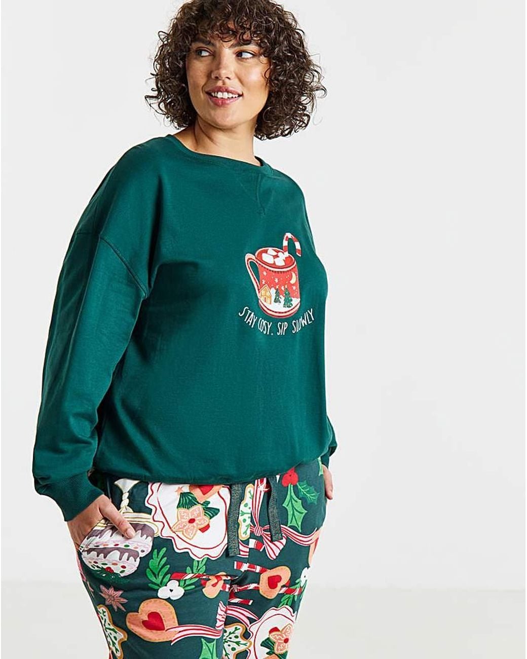 Pretty Secrets Blue Biscuit Print Sweatshirt Pyjama Set
