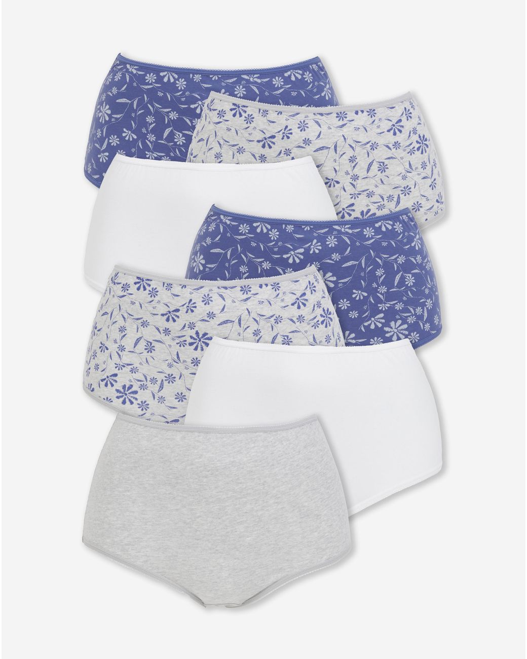 Pretty Secrets Gray 7 Pack Full Fit Knickers