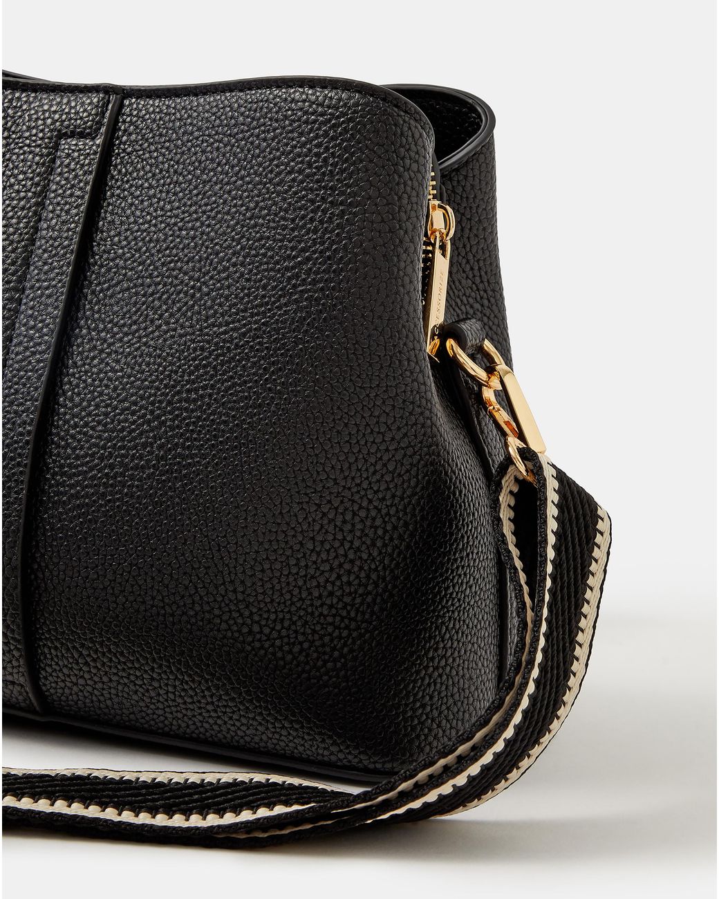 Accessorize Black Webbing Strap Crossbody Bag