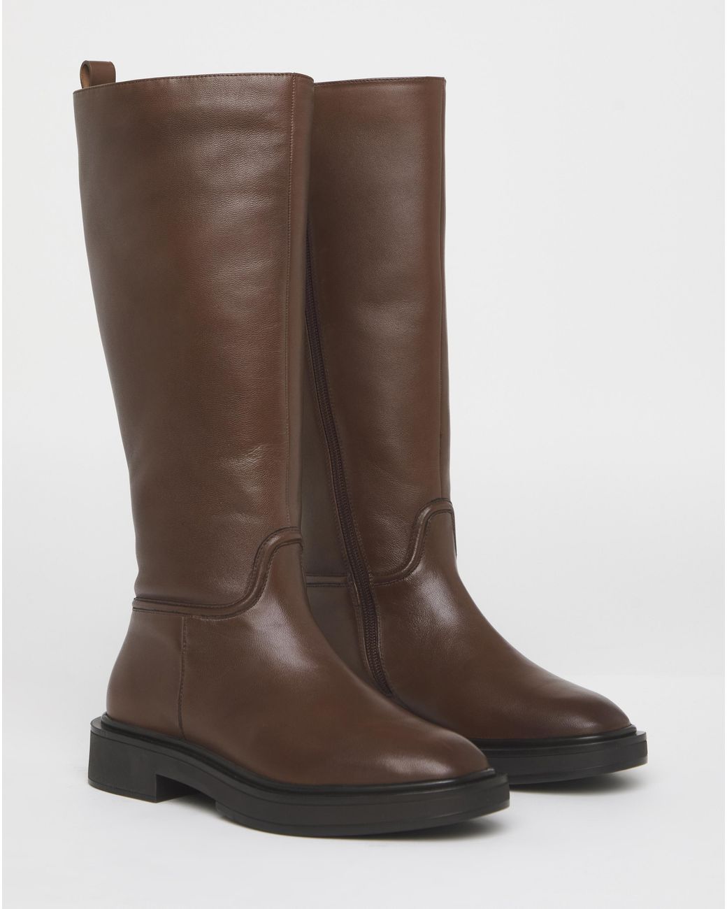 Simply Be Natural Leather Knee Riding Boots Ex Wide Sc