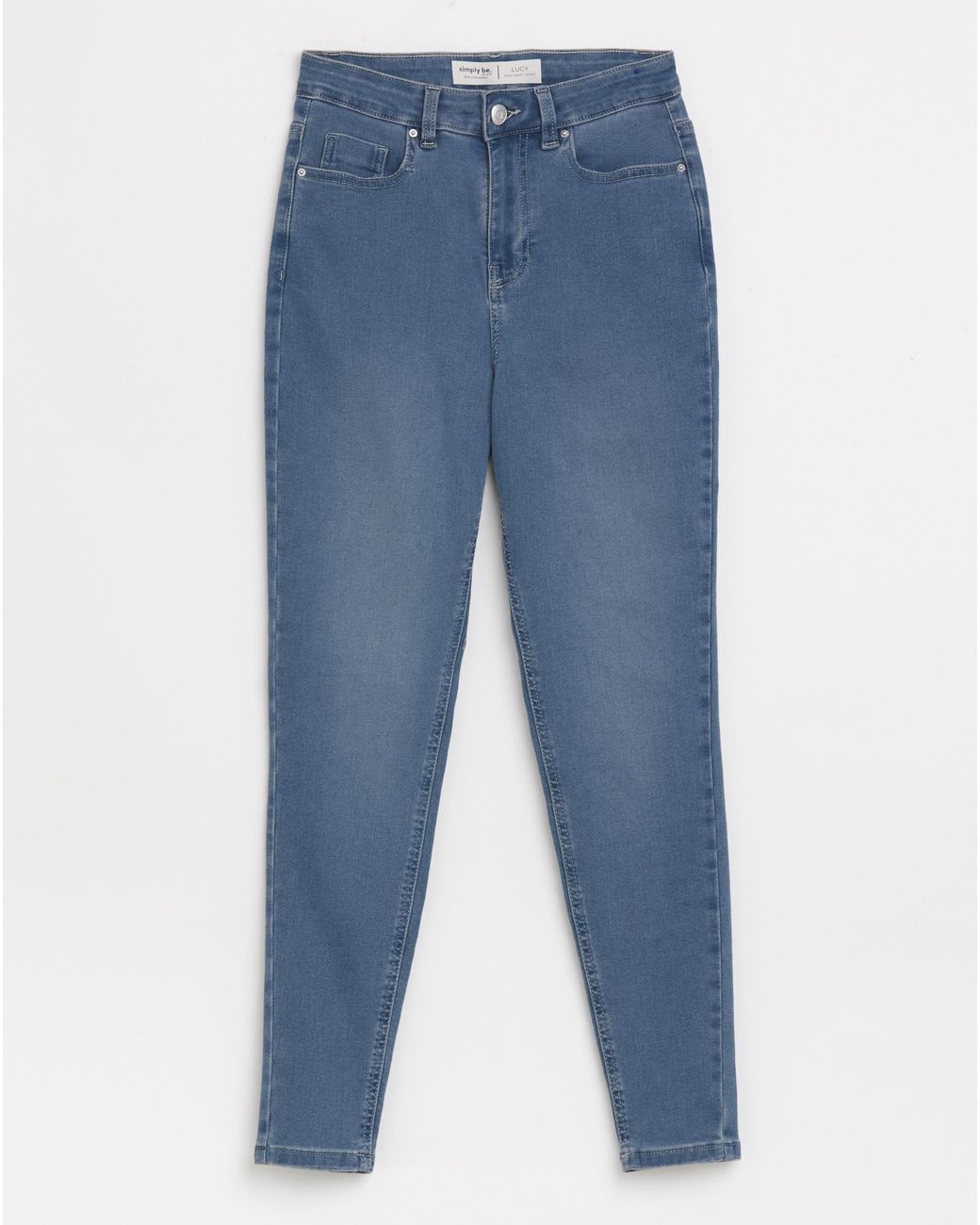 Simply Be Blue Mid Skinny Highwaist Super Stretch