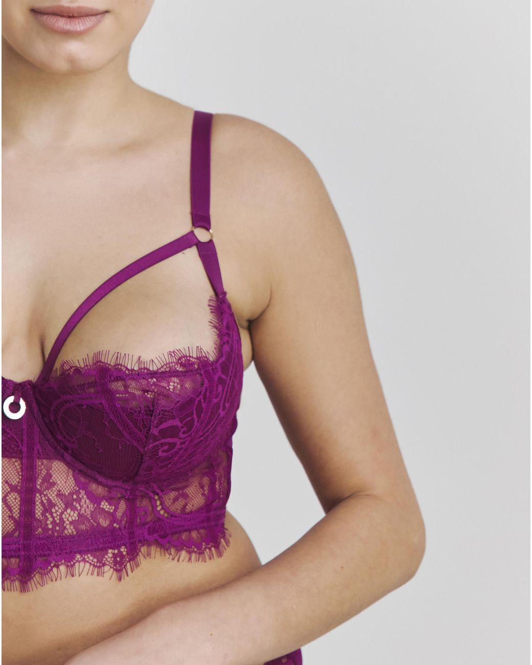 Simply Be Pink Sexy Lace Quarter Cup Bra