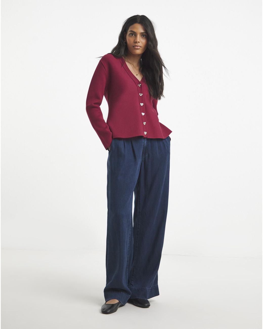 Simply Be Red Cinched Waist Compact Cardigan