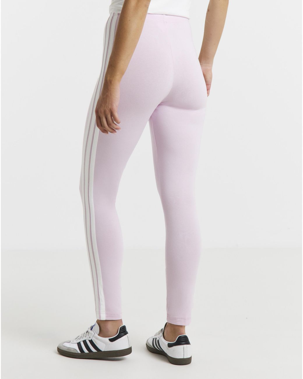 Adidas White Essentials 3 Stripes Leggings