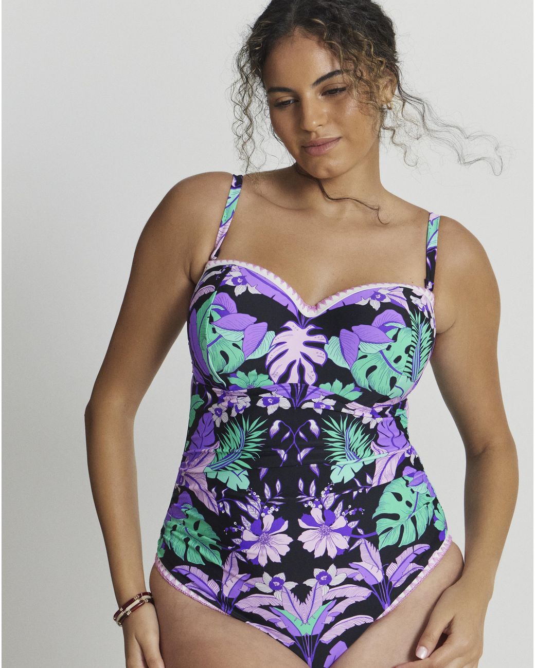 Figleaves Blue Frida Bandeau Swimsuit