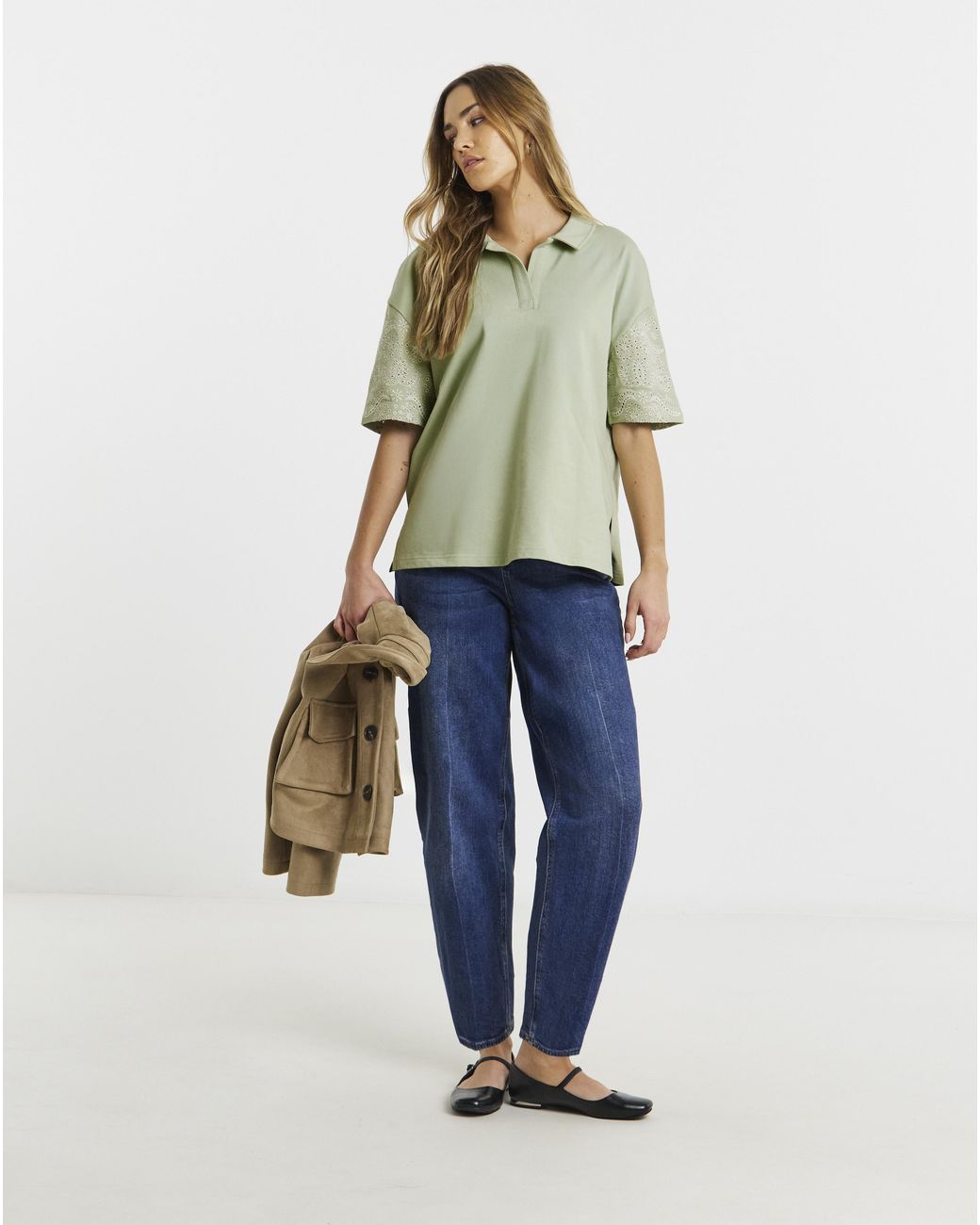 Simply Be Natural Cut Work Polo Shirt