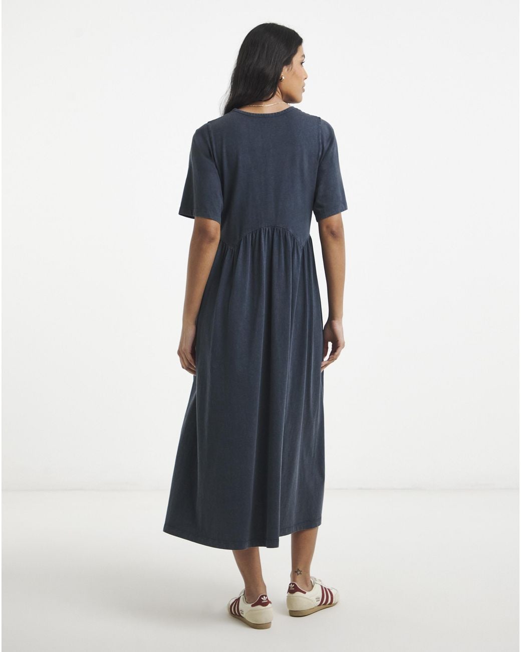 Simply Be Blue Acid Wash Boxy Sleeve Midi Dress