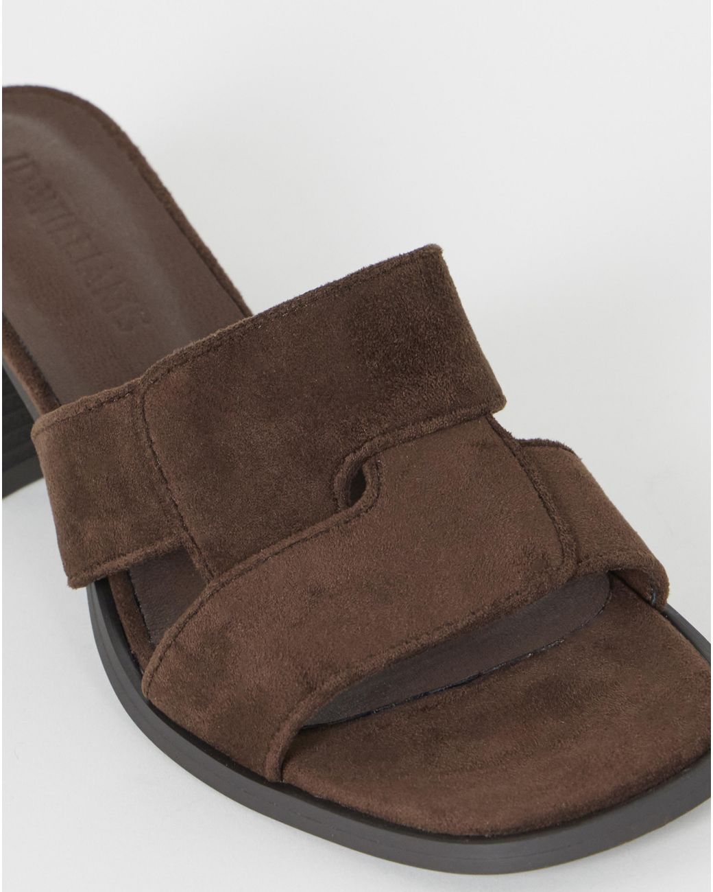JD Williams White Woven Mule Block Heel Wide