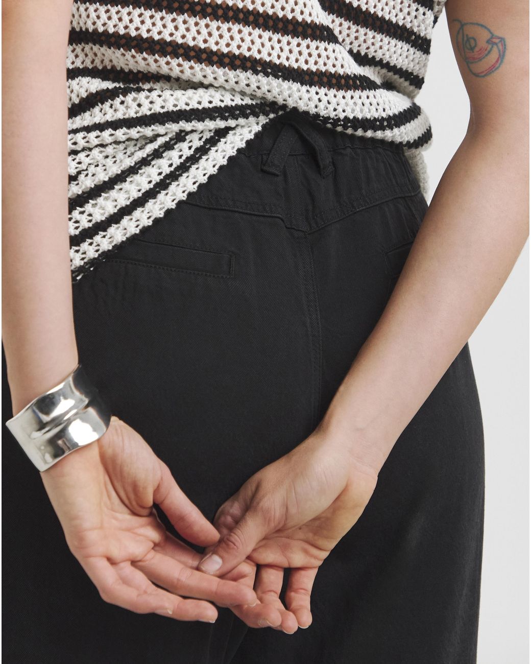 Simply Be Black Crop Wide Leg Jeans