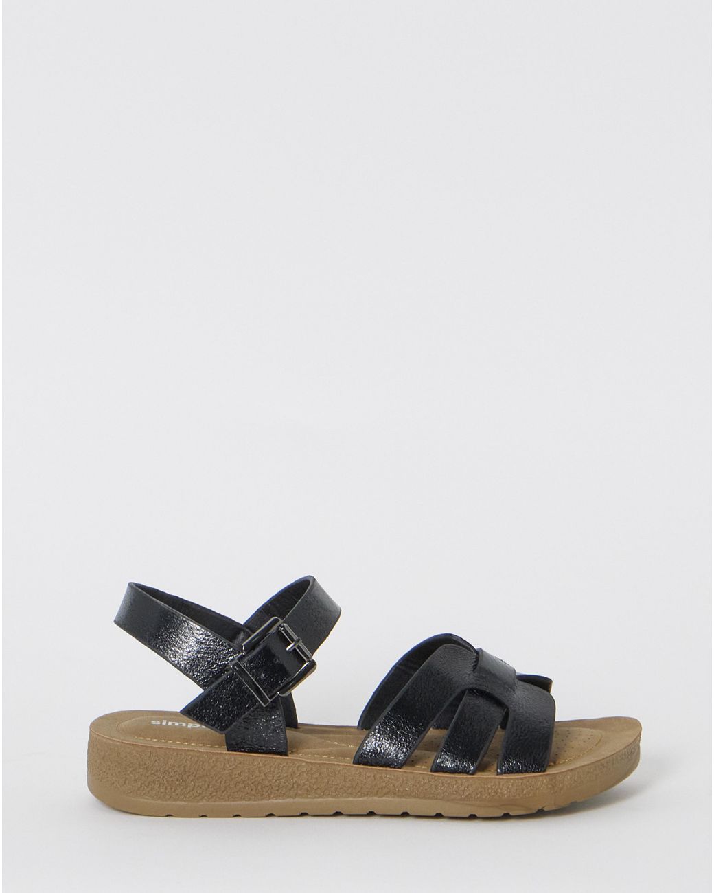 Simply Be Green Woven Comfort Sandal Extra Wide