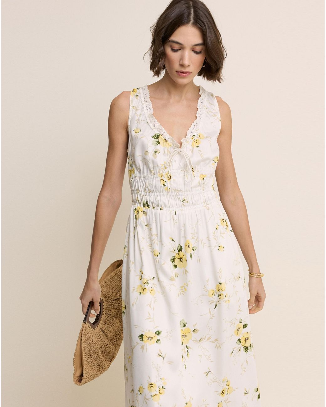 Nobody's Child Natural Isabella Midi Dress