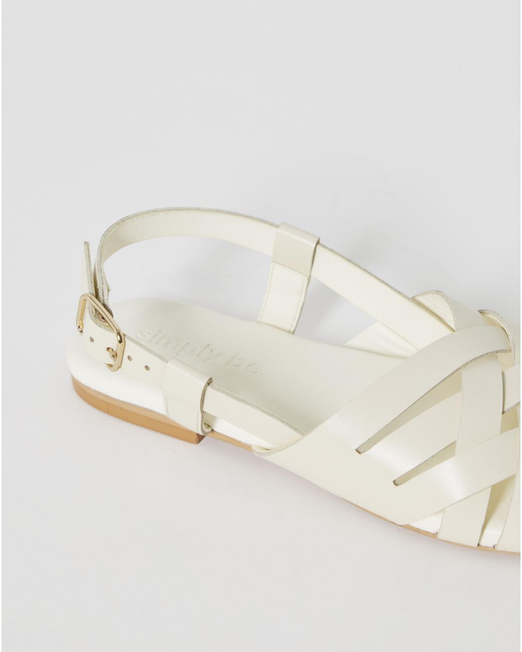 Simply Be White Woven Slingback Sandals Extra Wide Fit