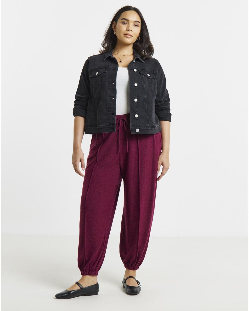 Simply Be Red Balloon Leg Trouser