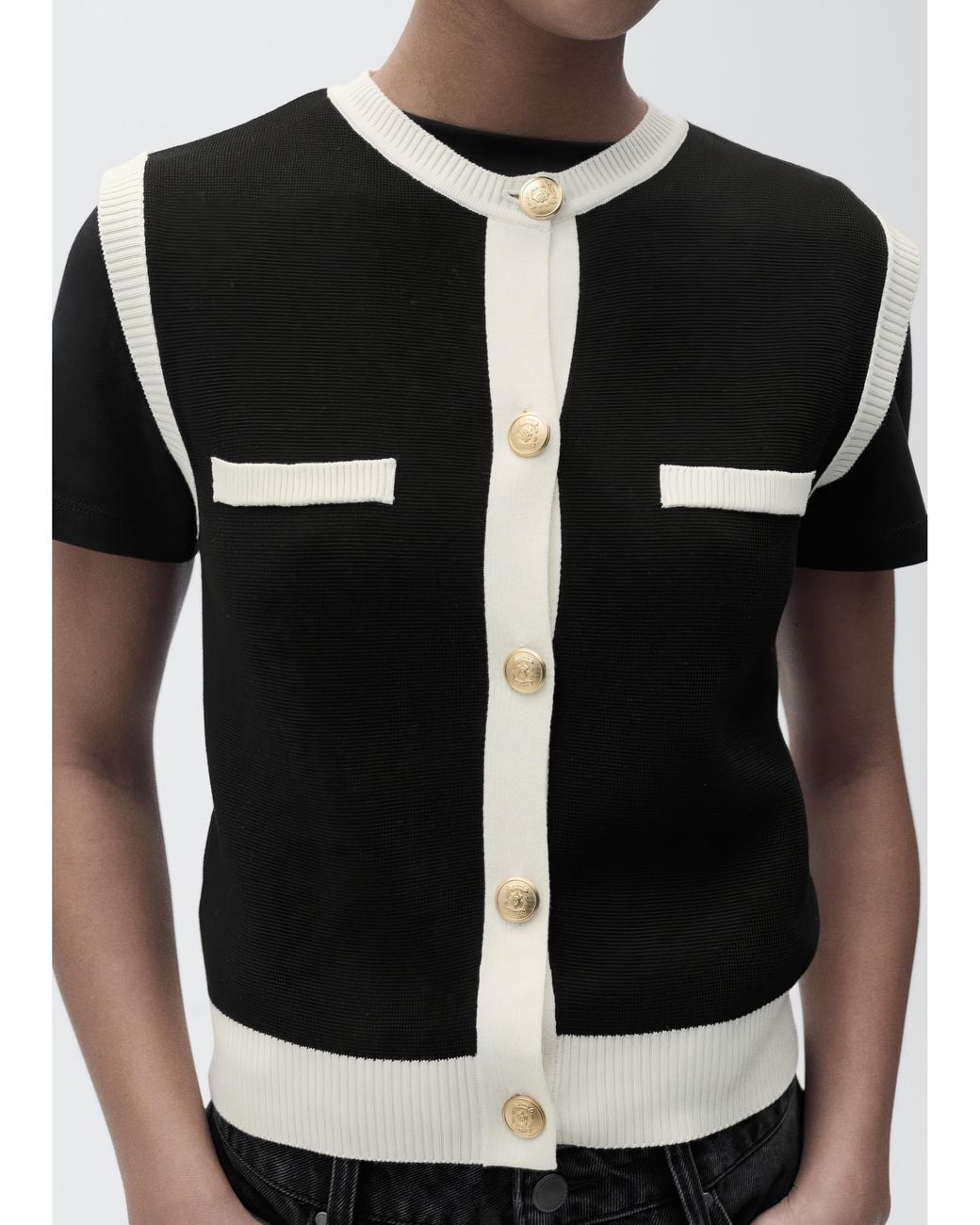 Mango White Vest Pia