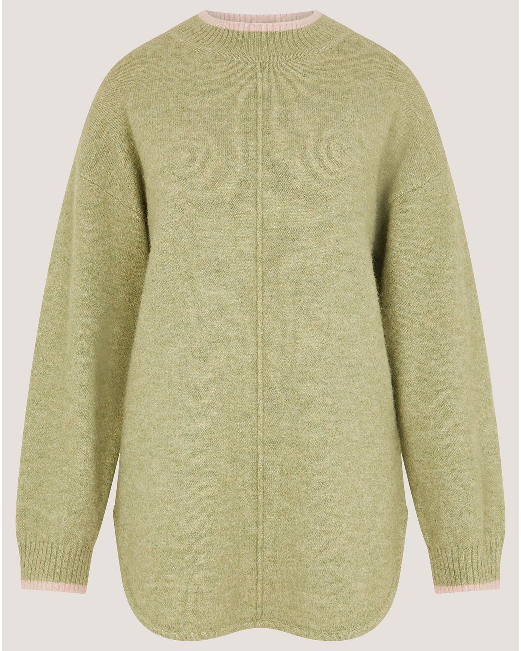 Monsoon Green Tori Oversized Tipped Jumper
