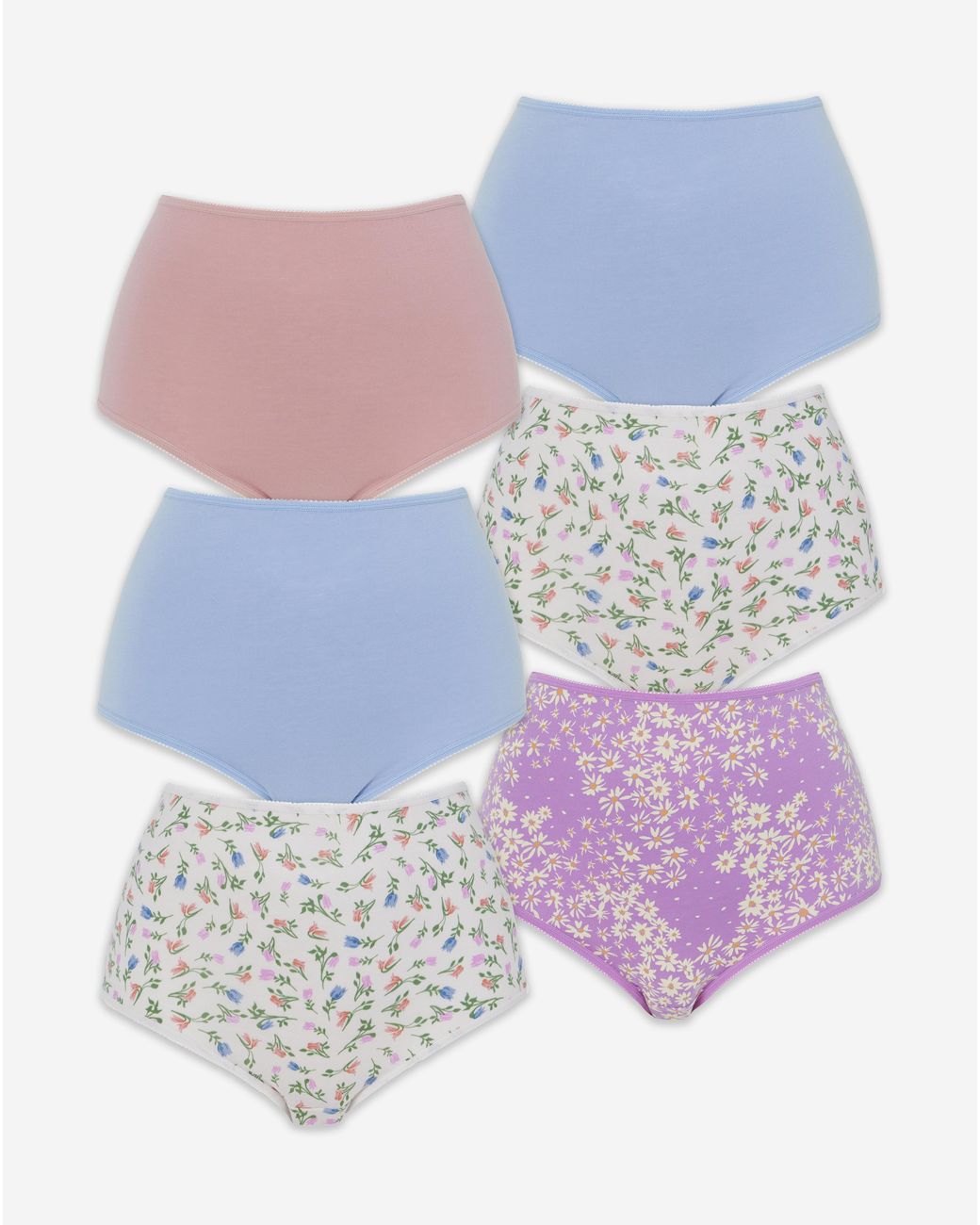 Pretty Secrets Pink 6 Pack Full Brief Knickers