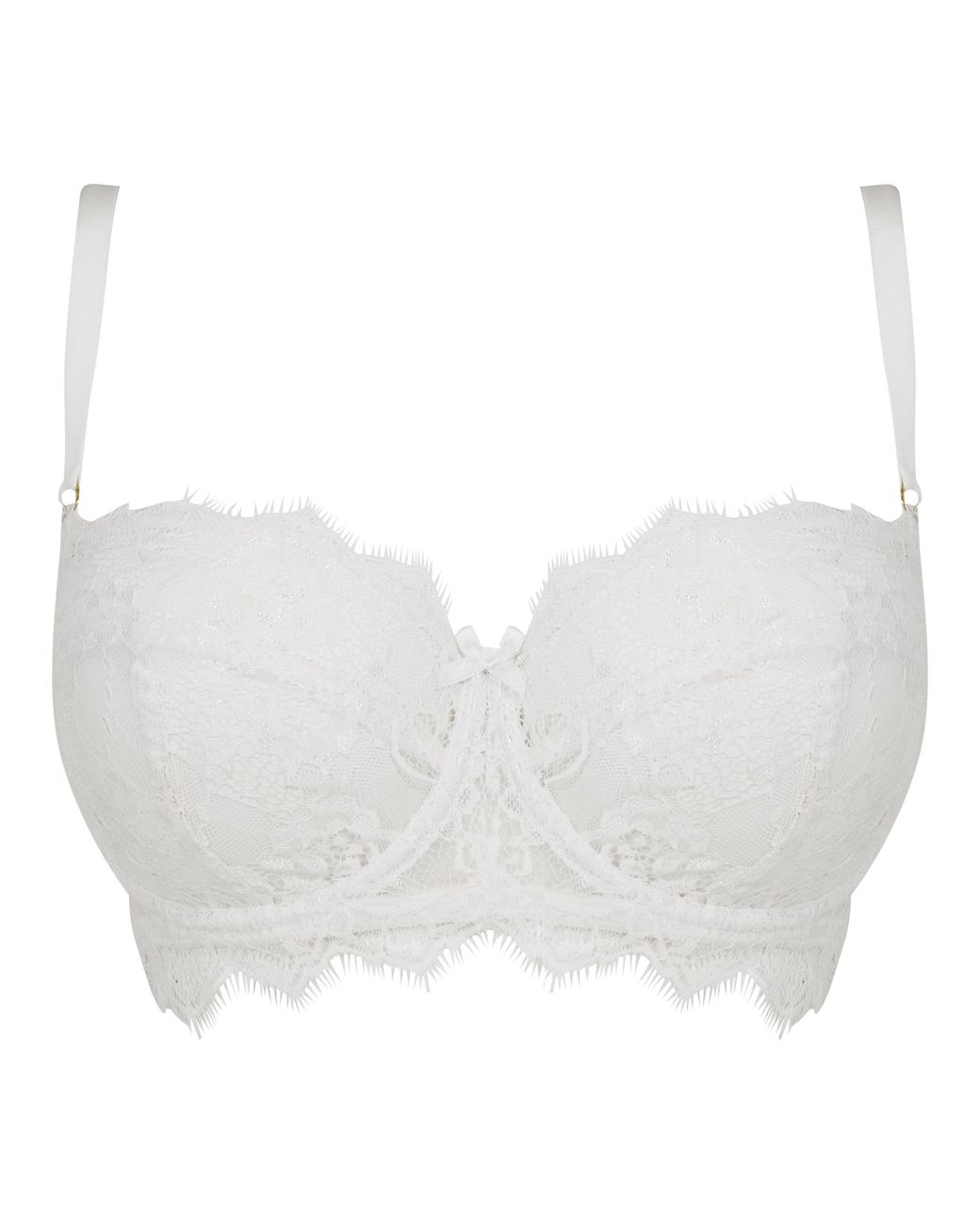 Figleaves White Pulse Lace Balcony Bra B-G