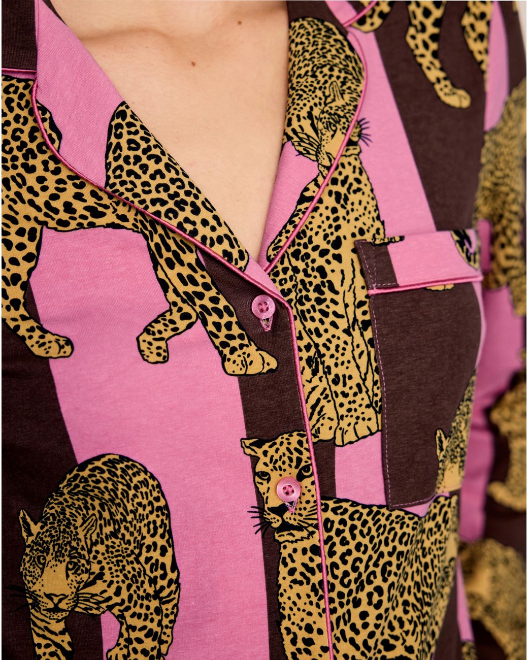 Chelsea Peers Pink Classic Long Button Up Set