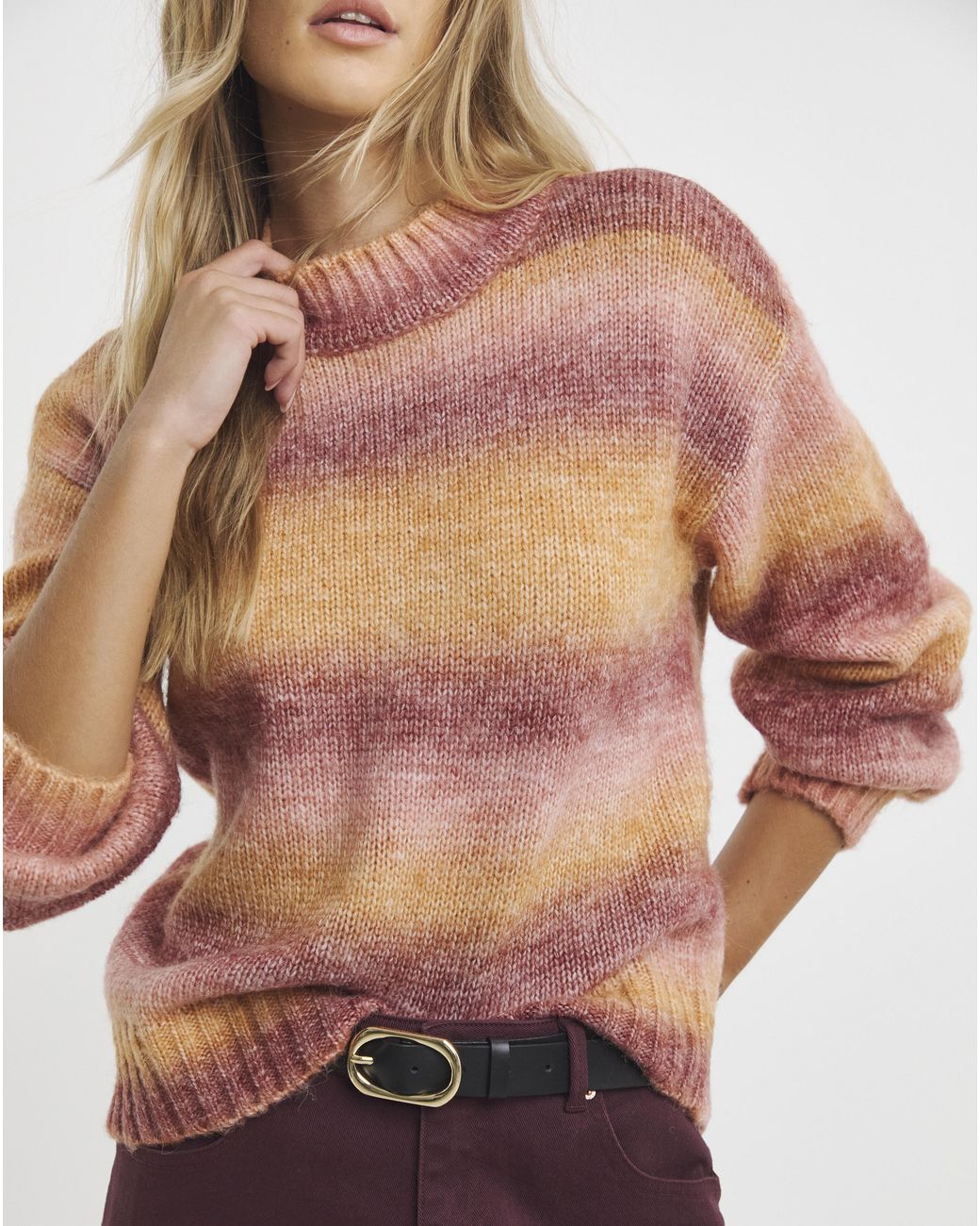 Native Youth Red Striped Fluff Jumper