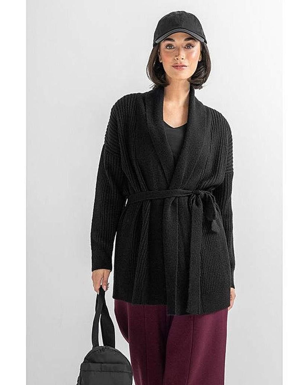 Pour Moi Black Comfy Tie Waist Cardigan