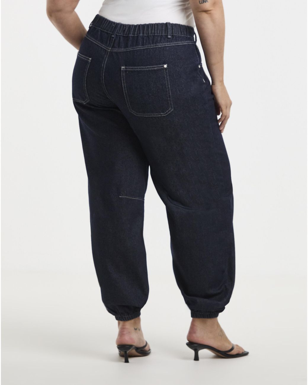 Simply Be Blue Cuffed Hem Denim Jeans