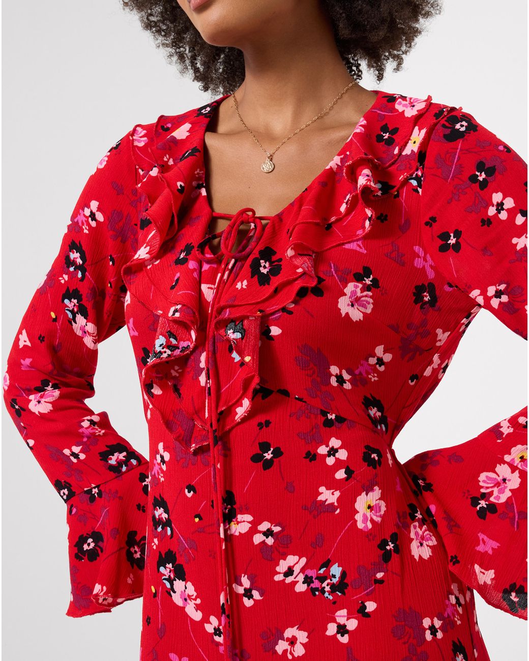 Joe Browns Red Frill Detail Mini Dress