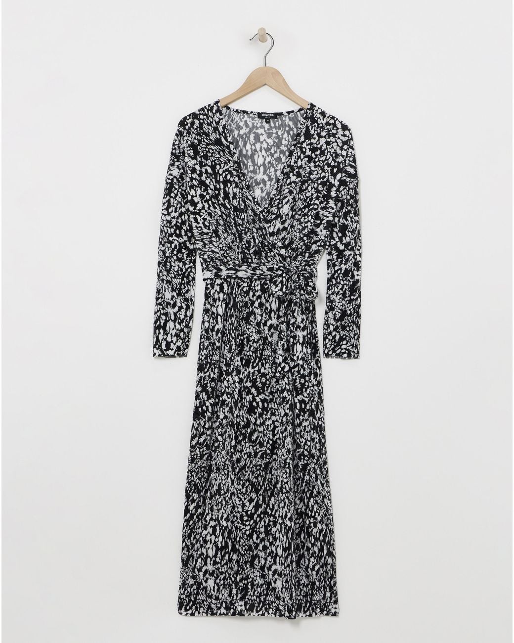 Simply Be Natural Plisse Wrap Front Midi Dress