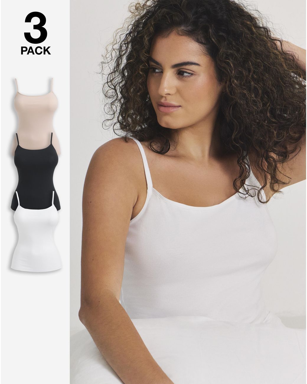 Pretty Secrets White 3 Pack Cotton Vests
