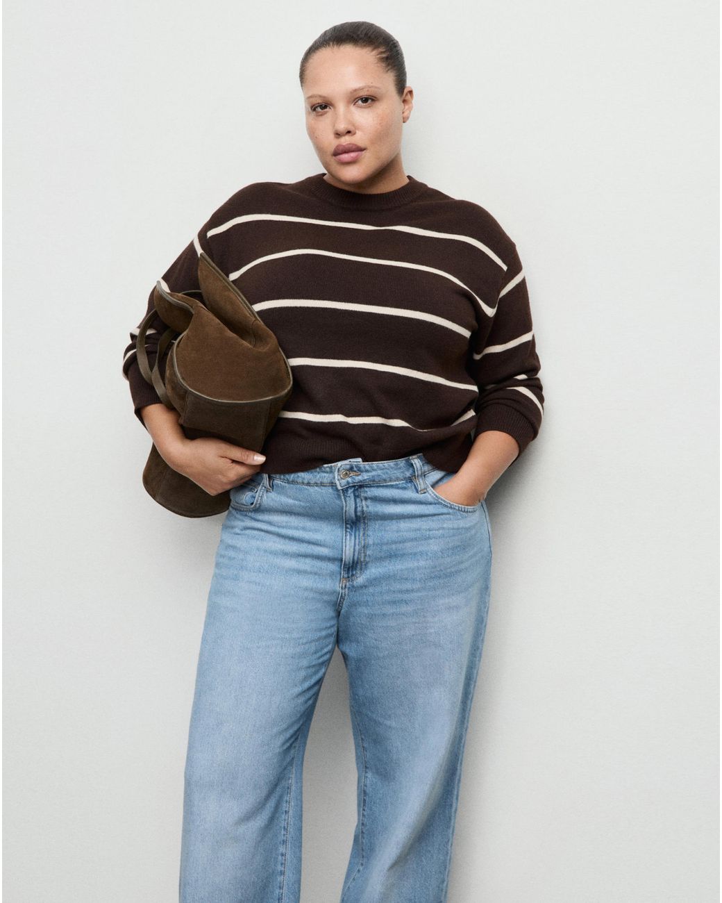 Mango Blue High-Rise Wide Leg Jean