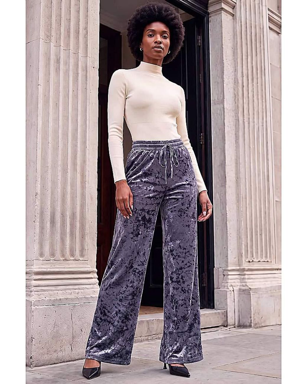 Roman Purple Roman Velvet Stretch Trouser